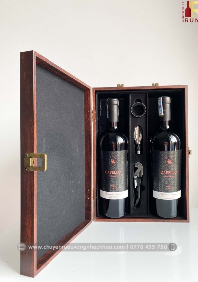 Bộ quà tặng tết 2 chai rượu vang Ý Capello