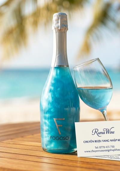 Rượu vang nổ Sparkling Fogoso Azul xanh blue 750ml
