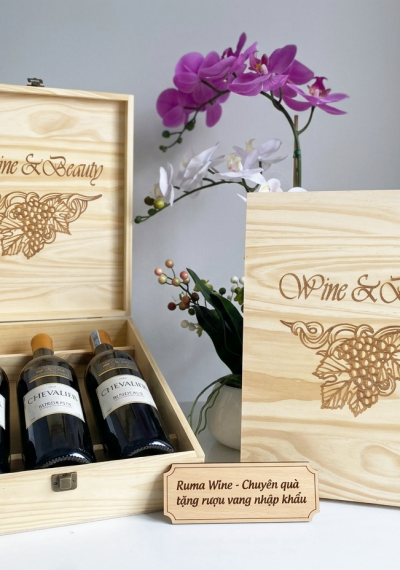Quà tặng cao cấp 3 chai vang Pháp Chevalier
