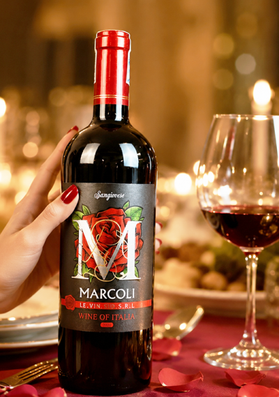 Rượu vang Ý Marcoli hoa hồng
