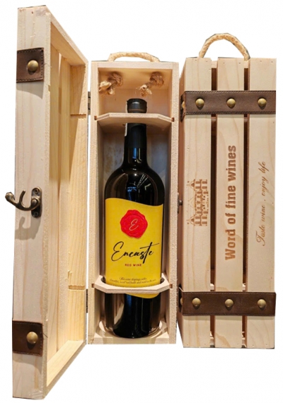 Set quà tặng hộp gỗ 1 chai vang Úc Encaste