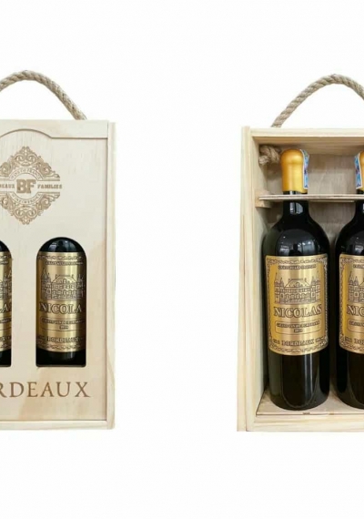 Quà tặng cao cấp 2 chai vang Pháp Nicolas