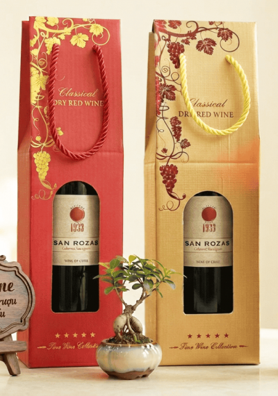 Quà tặng túi giấy ép kim 1 chai vang San Rozas