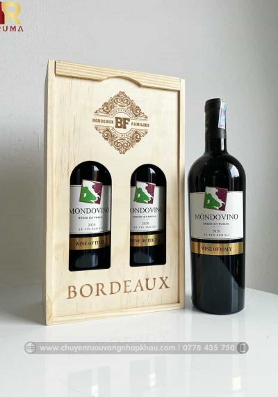 Quà tặng cao cấp 2 chai vang Ý Mondovino Rosso
