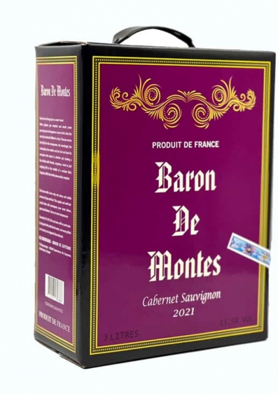 Rượu vang bịch Pháp Baron De Montes 3 lít