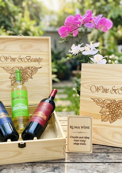 Quà tặng cao cấp 3 chai vang Chile PrisCilla