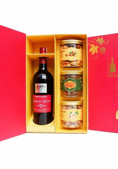 Hộp quà tặng tết rượu vang Pháp Francis Gillot