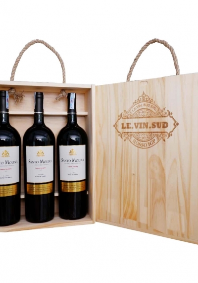 Quà tặng cao cấp 3 chai vang Chile Santo Molina 1.5L