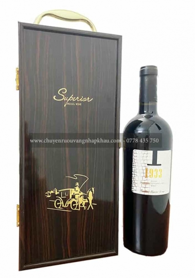 Set quà tặng tết hộp sơn mài 1 chai rượu vang Ý 1933 Rosso