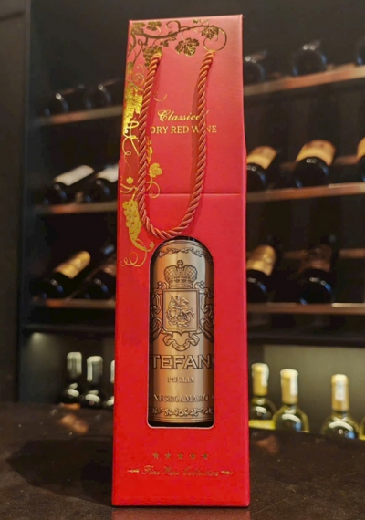 Quà tặng túi giấy ép kim 1 chai vang Ý Stefano