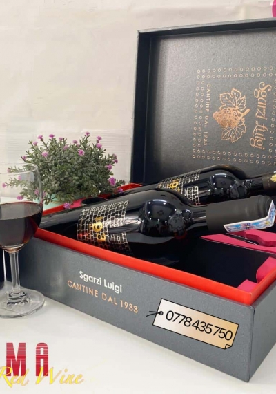 Quà tặng hộp 2 chai rượu vang Ý 1933 Semi Dolce kèm phụ kiện 