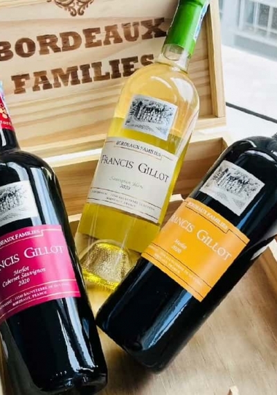 Quà tặng cao cấp 3 chai rượu vang Pháp Francis Gillot