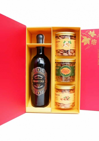 Hộp quà tặng tết rượu vang Ý Marcoli 17