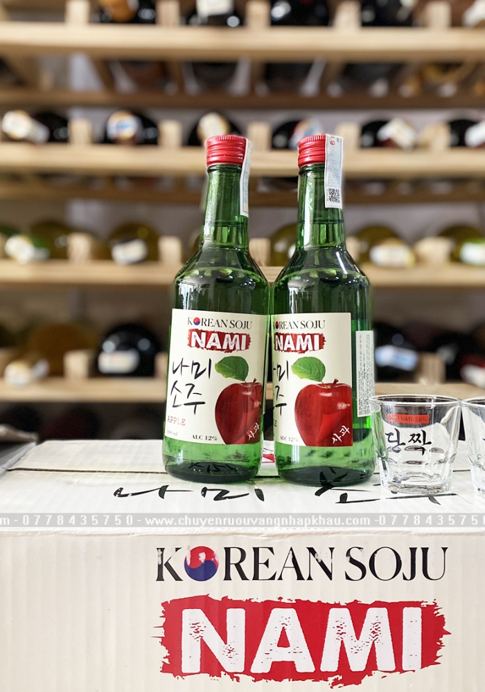Rượu Soju Hàn Quốc Nami hương vị táo 360ml