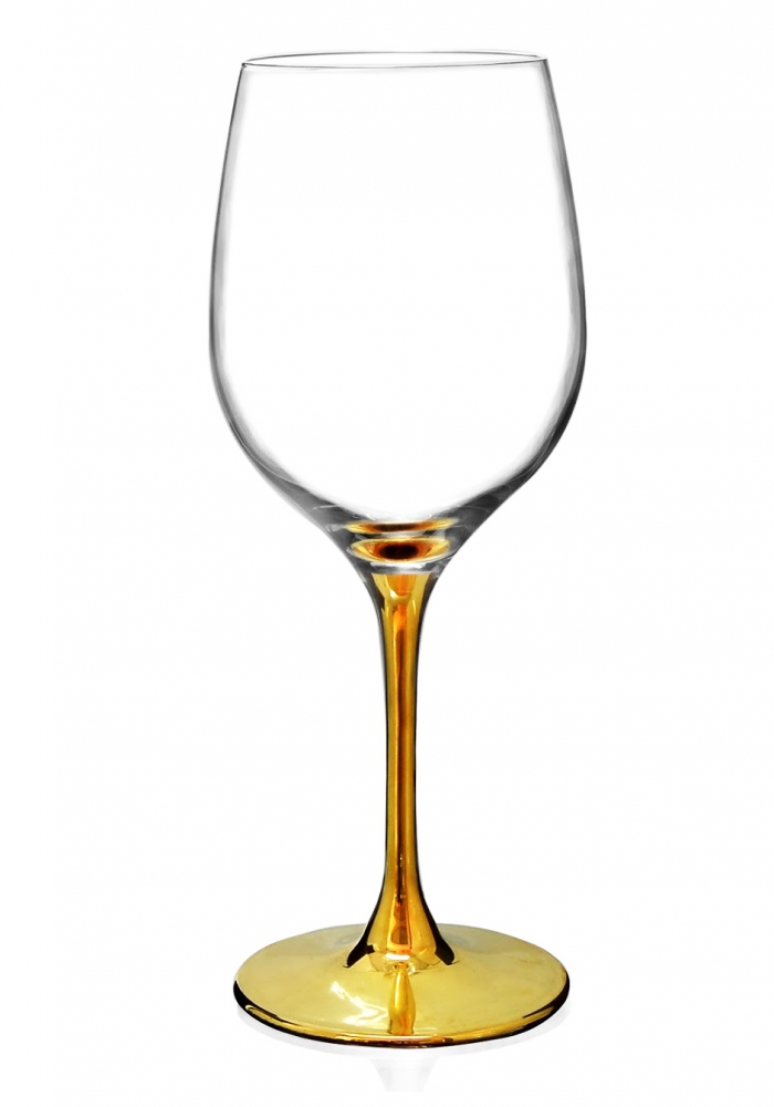 Bộ 6 ly thủy tinh uống rượu vang Edition mạ vàng chân ly 450ml