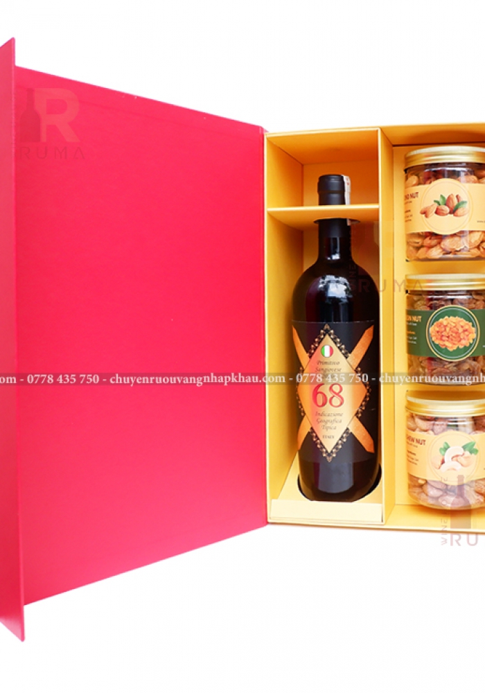 Hộp quà tặng tết rượu vang Ý 68