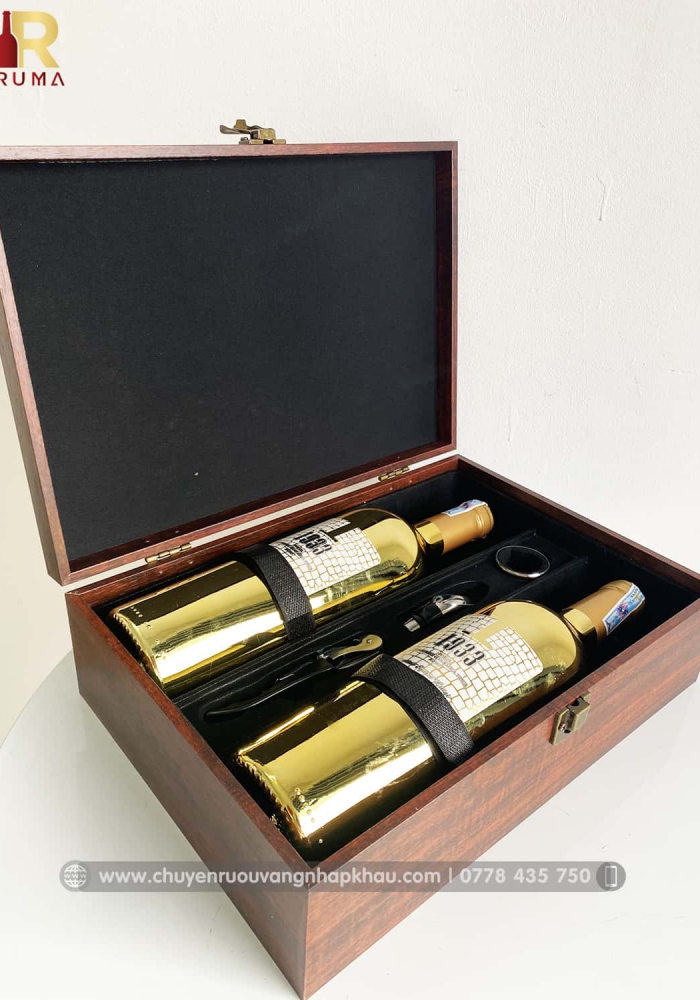 Bộ quà tặng tết 2 chai rượu vang Ý 1933 Topaz