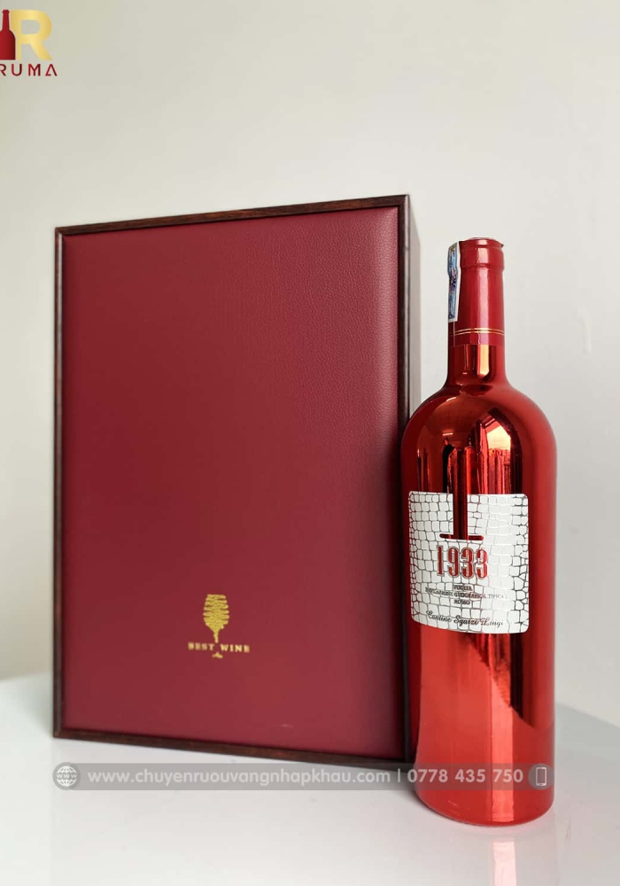 Bộ quà tặng tết 2 chai rượu vang Ý 1933 Ruby