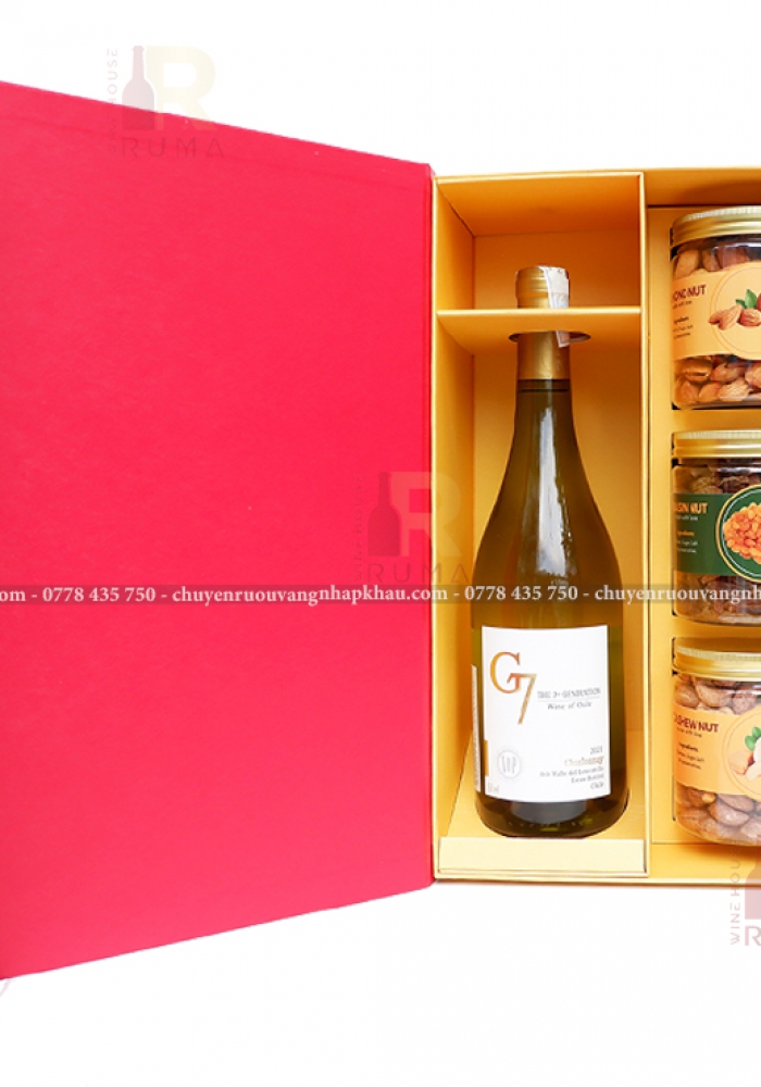 Hộp quà tặng tết rượu vang Chile G7 Chardonnay