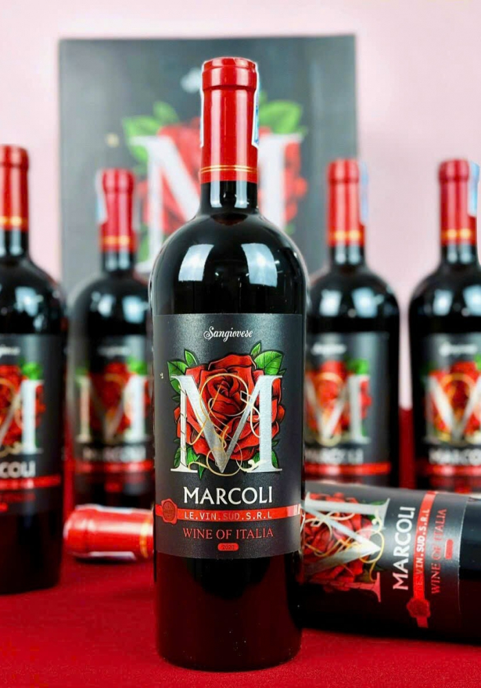 Hộp quà tặng tết rượu vang Ý Marcoli Rosso