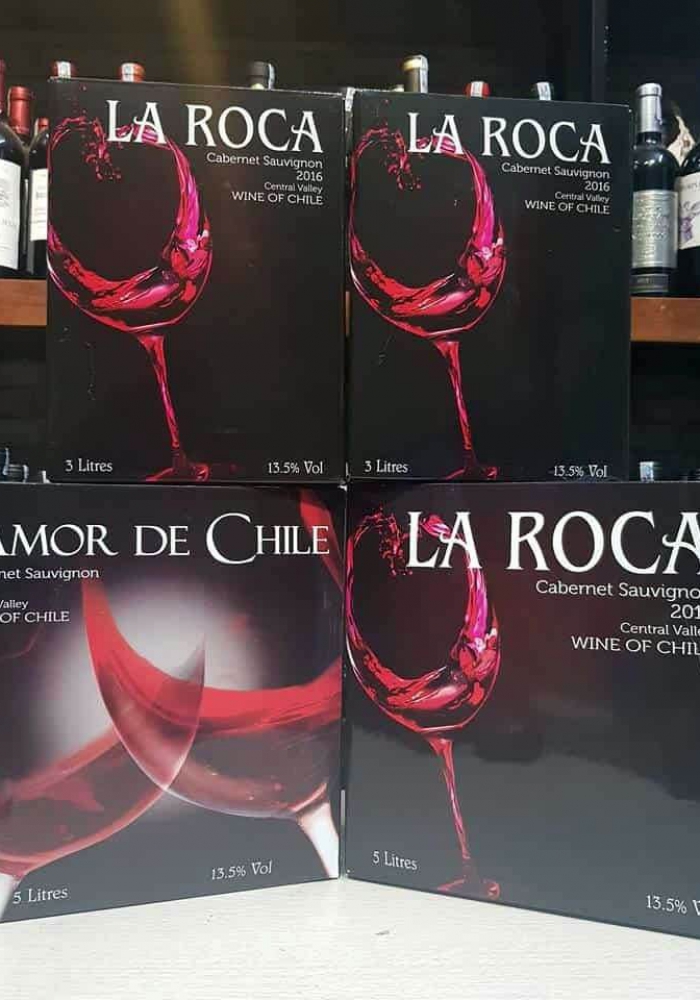 Rượu vang bịch Chile La Roca đỏ 3 lít
