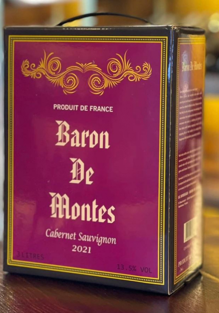 Rượu vang bịch Pháp Baron De Montes 3 lít