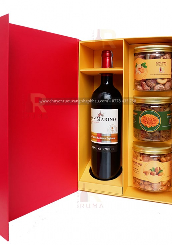 Hộp quà tặng tết rượu vang Chile San Marino