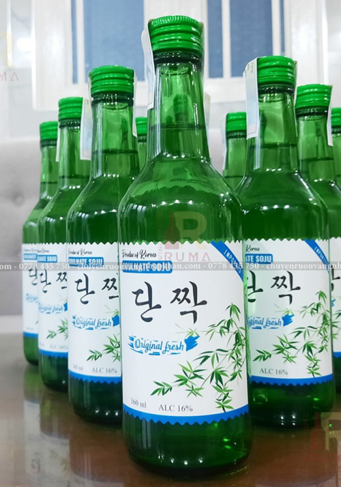 Rượu Soju Hàn Quốc Soulmate Original Fresh 360ml - Vị nguyên bản Hàn