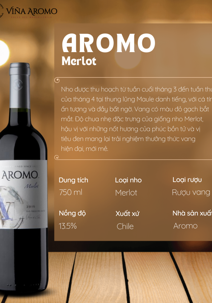 Rượu vang Chile Aromo Merlot