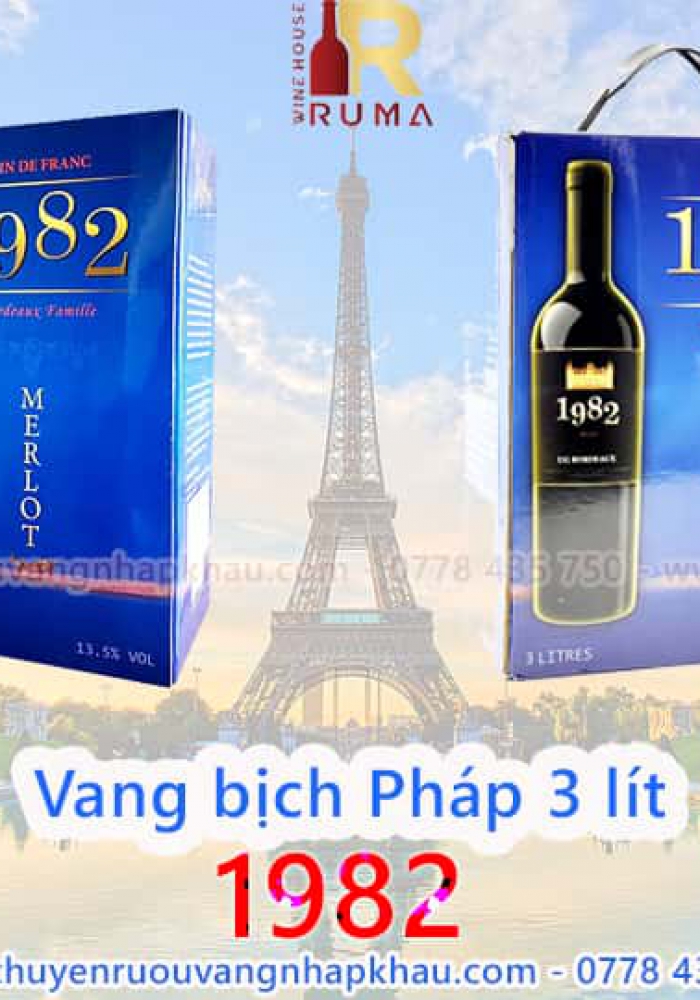 Rượu vang bịch Pháp 1982 Merlot 3 lít