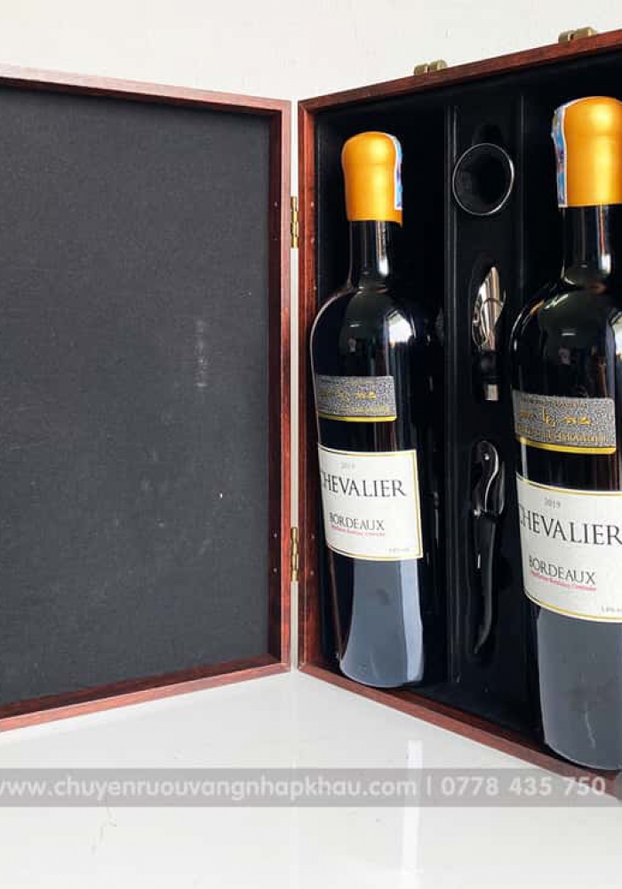 Bộ quà tặng tết 2 chai rượu vang Pháp Chevalier