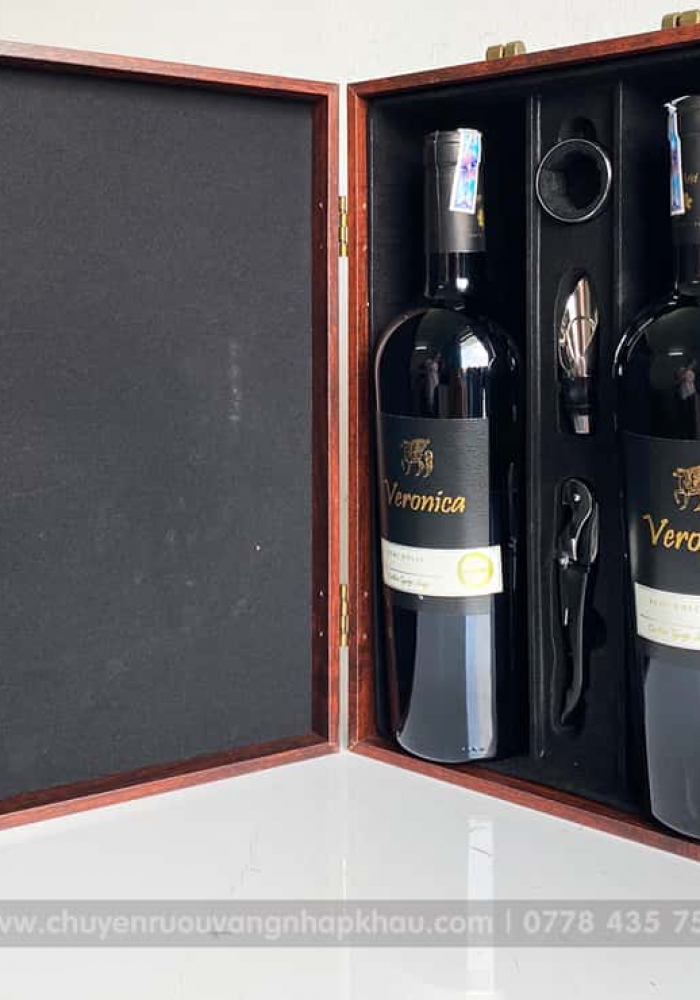 Bộ quà tặng tết 2 chai rượu vang Ý Veronica Semi