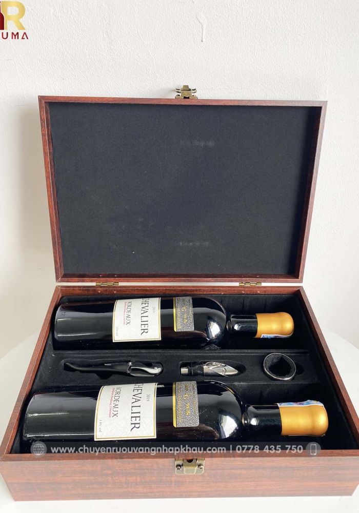 Bộ quà tặng tết 2 chai rượu vang Pháp Chevalier