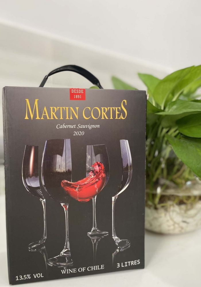 Rượu vang bịch Chile Martin Cortes 3 lít