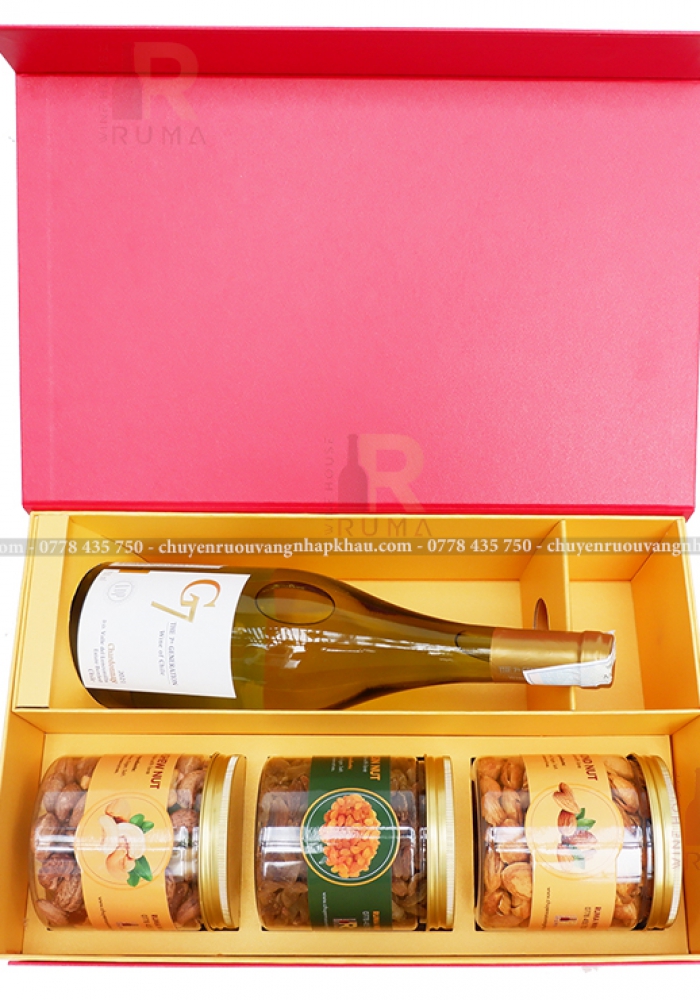 Hộp quà tặng tết rượu vang Chile G7 Chardonnay