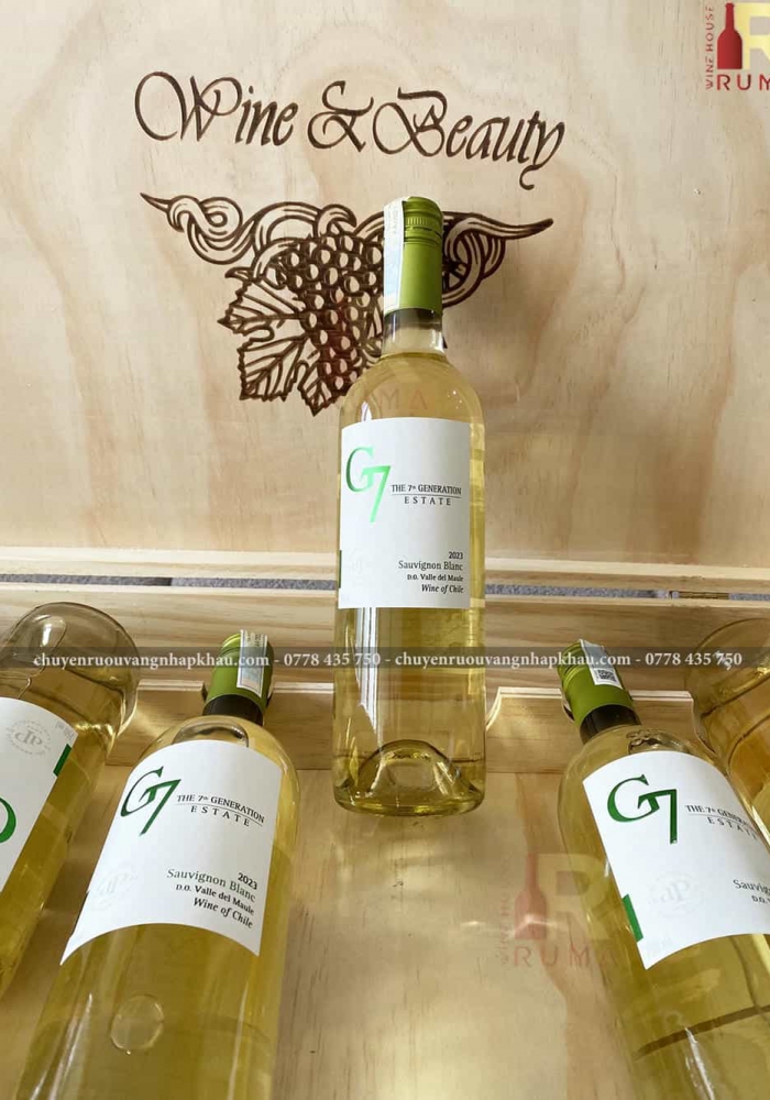 Quà tặng hộp gỗ 6 chai rượu vang Chile G7 Sauvignon Blanc