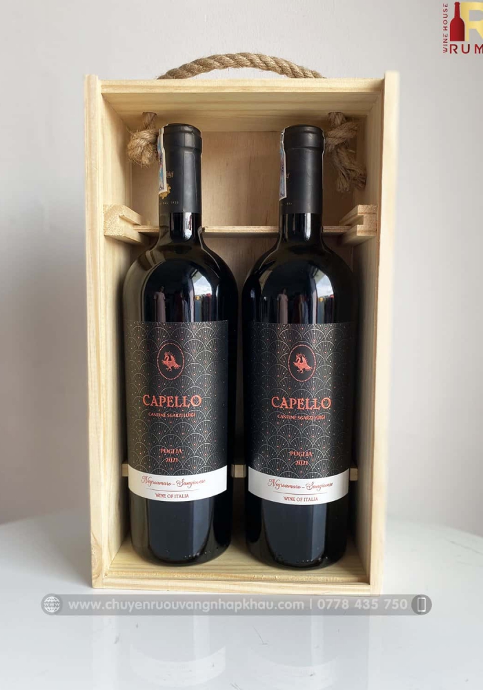 Quà tặng cao cấp 2 chai vang Ý Capello