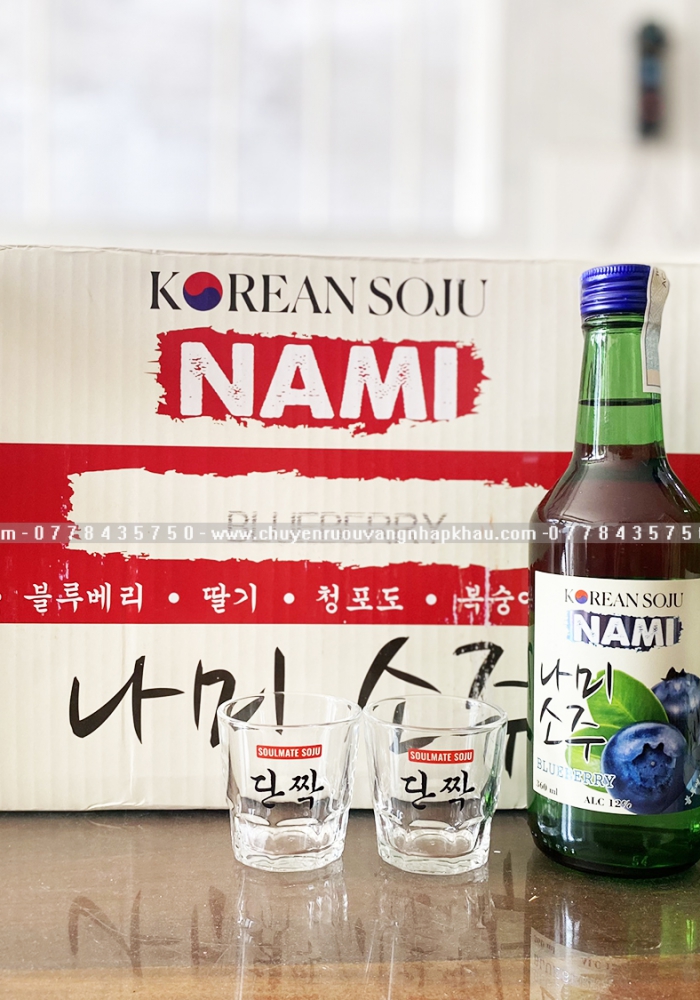 Rượu Soju Hàn Quốc Nami hương vị việt quất 360ml