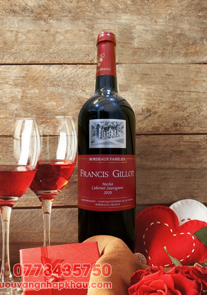 Quà tặng cao cấp 2 chai rượu vang Pháp Francis Gillot