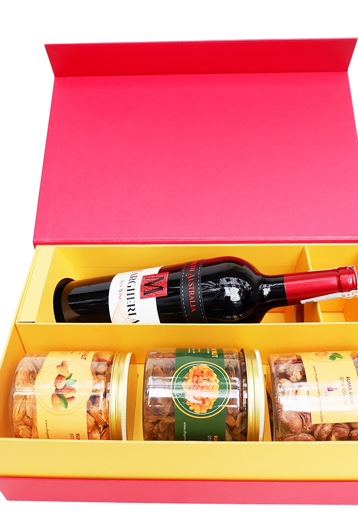Hộp quà tặng tết rượu vang Úc Margheria đỏ
