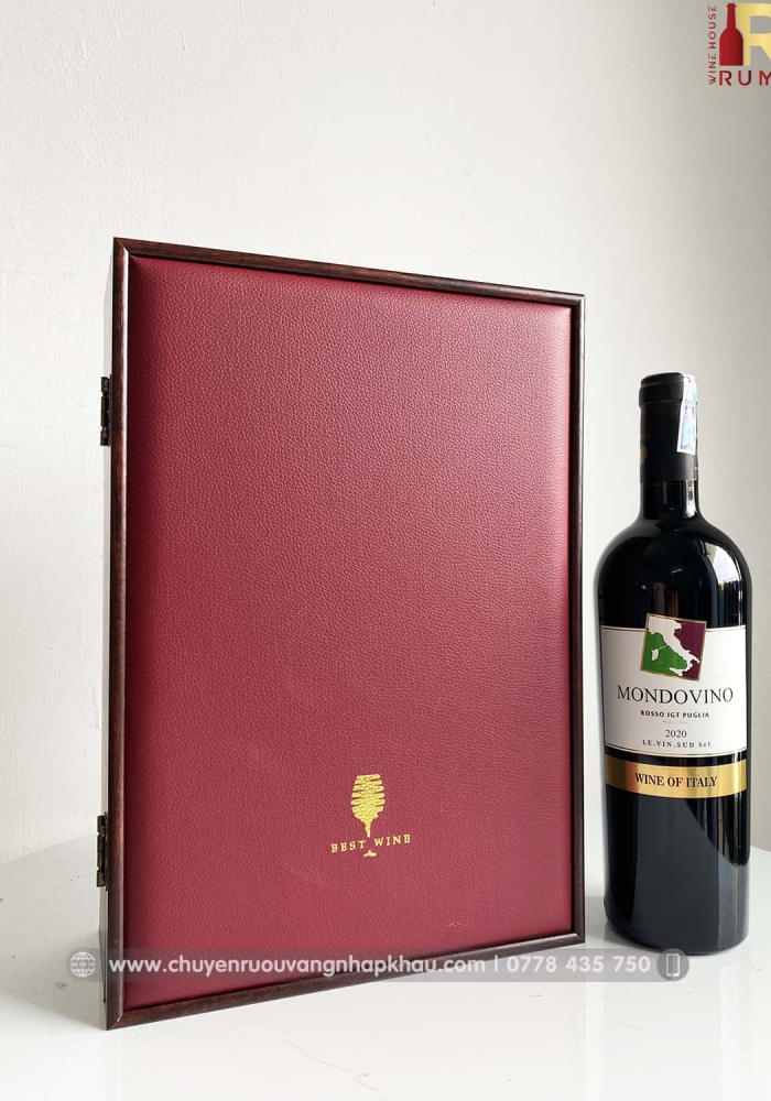 Bộ quà tặng tết 2 chai rượu vang Ý Mondovino Rosso