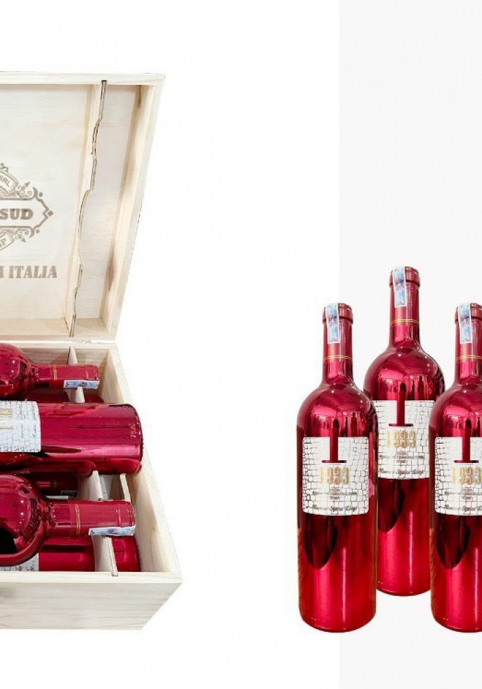 Quà tặng cao cấp hộp gỗ 6 chai rượu vang Ý 1933