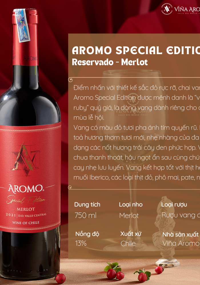 Rượu vang Chile Aromo Special Edition Merlot