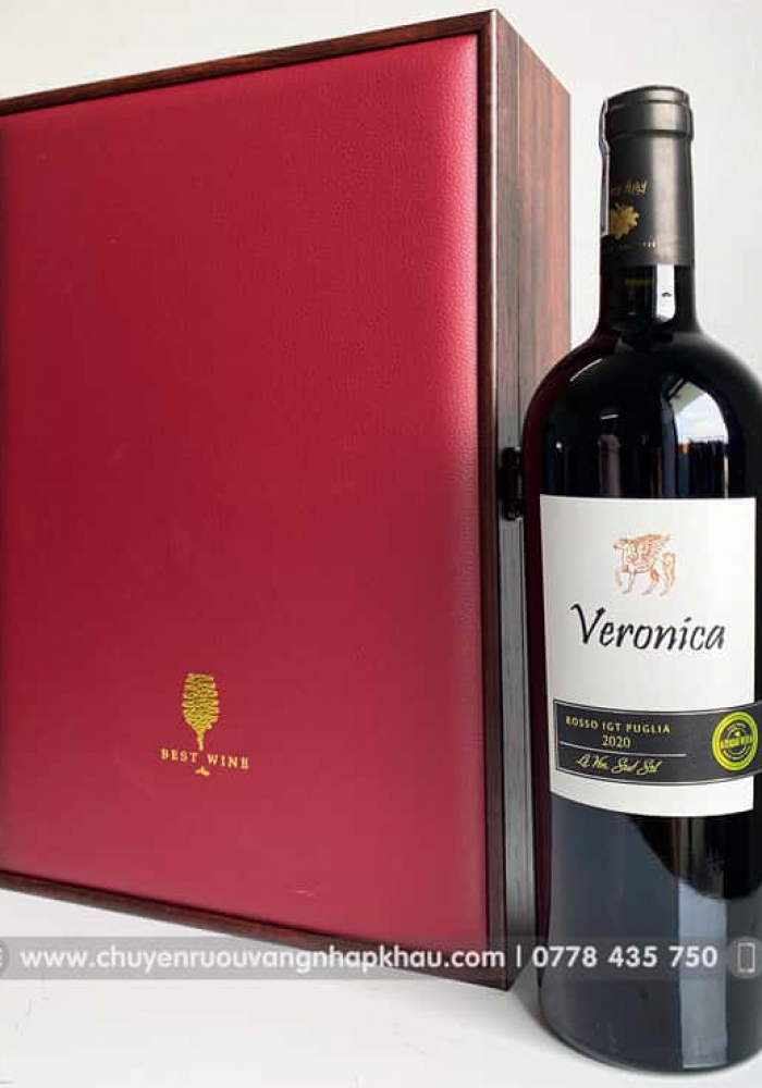Bộ quà tặng tết 2 chai rượu vang Ý Veronica Rosso
