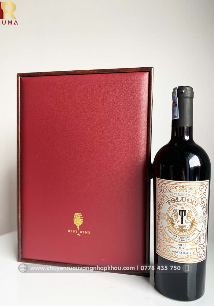 Bộ quà tặng tết 2 chai rượu vang Ý Tolucci Semi