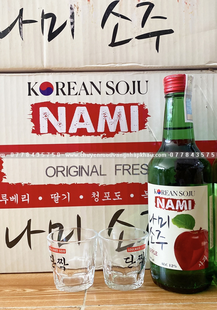 Rượu Soju Hàn Quốc Nami hương vị táo 360ml