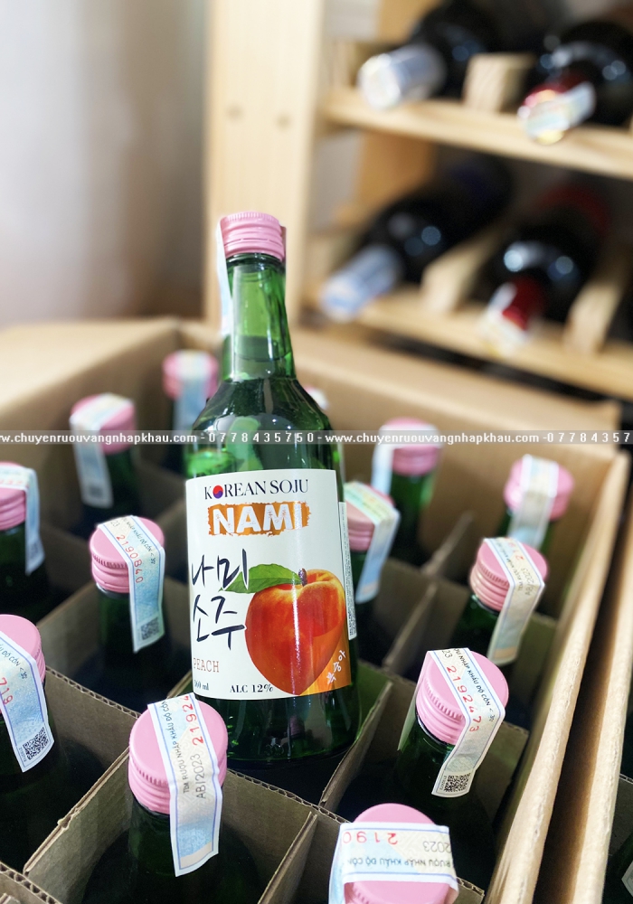 Rượu Soju Hàn Quốc Nami hương vị đào 360ml