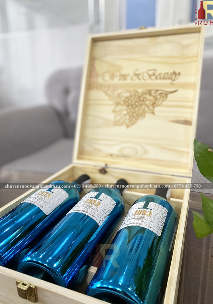 Quà tặng cao cấp 3 chai vang Ý 1933 Blue