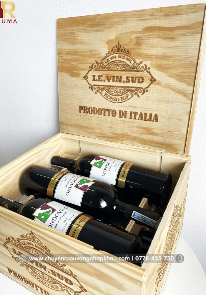 Quà tặng cao cấp 6 chai vang Ý Mondovino Rosso