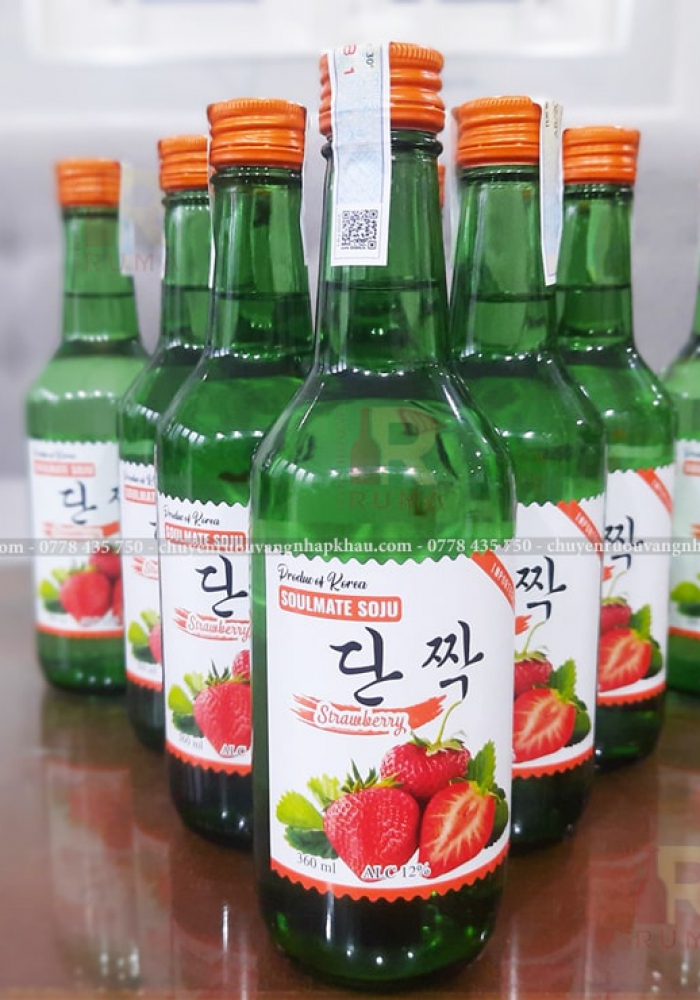 Rượu Soju Hàn Quốc Soulmate Strawberry 360ml - Hương vị dâu